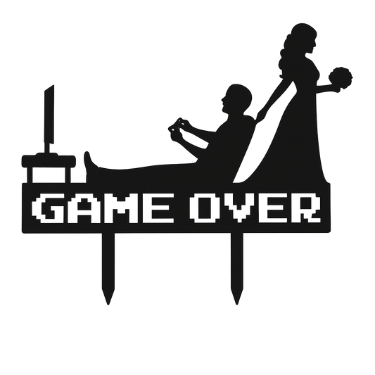 Game Over –Funny Cake  Topper for Weddings & Parties